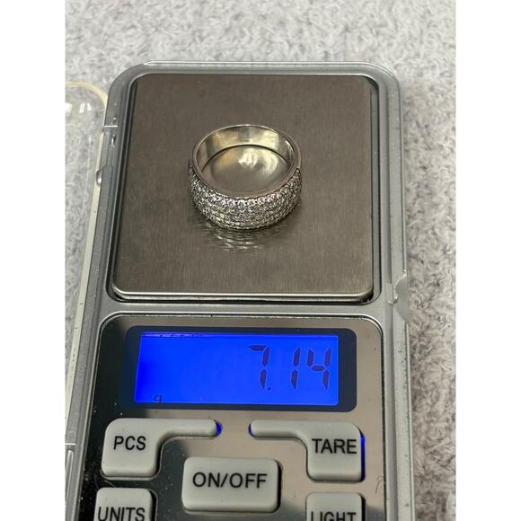 Sterling Silver CZ Pave Statement Ring Size 8 #63719 - Picture 7 of 7